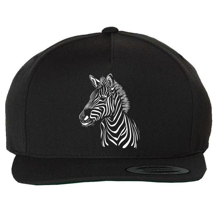 Zebra African Animal Zoo Keeper Zebra Lover Gift Wool Snapback Cap