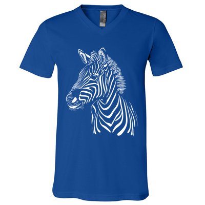 Zebra African Animal Zoo Keeper Zebra Lover Gift V-Neck T-Shirt