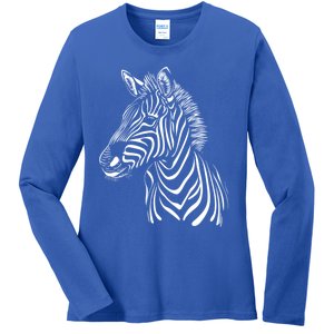 Zebra African Animal Zoo Keeper Zebra Lover Gift Ladies Long Sleeve Shirt