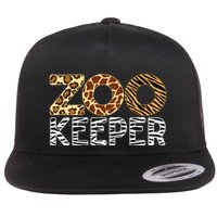 Zookeeper African Animals Zebra Wild Print Savanna Costume Gift Flat Bill Trucker Hat