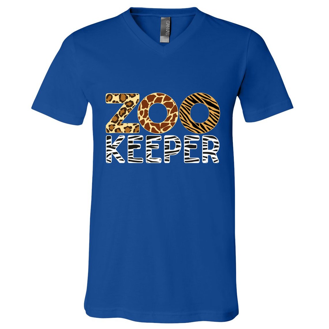 Zookeeper African Animals Zebra Wild Print Savanna Costume Gift V-Neck T-Shirt