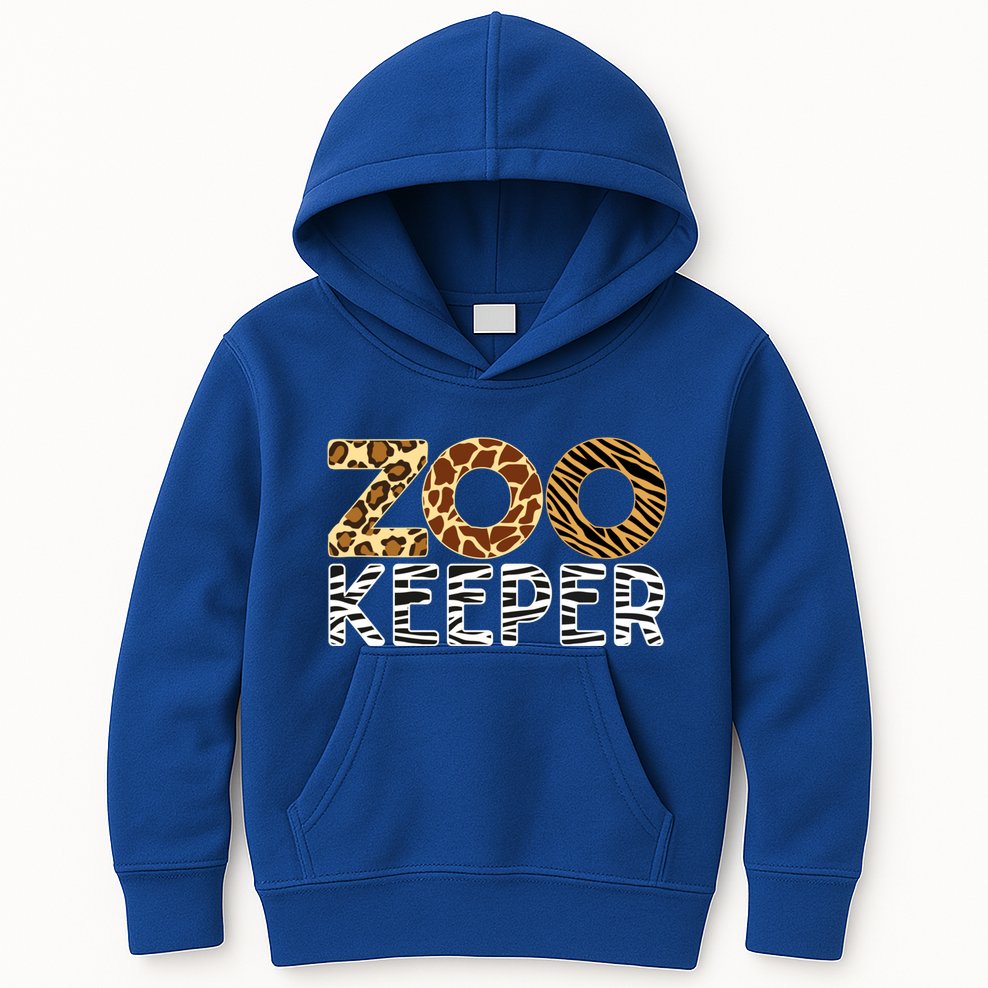Zookeeper African Animals Zebra Wild Print Savanna Costume Gift Kids Hoodie