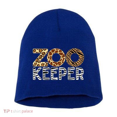 Zookeeper African Animals Zebra Wild Print Savanna Costume Gift Short Acrylic Beanie