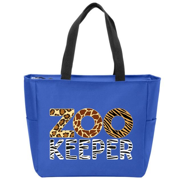 Zookeeper African Animals Zebra Wild Print Savanna Costume Gift Zip Tote Bag