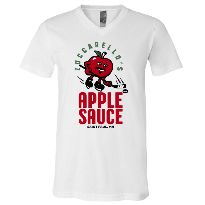 Zuccarello's Applesauce Assist Record Hockey Tribute V-Neck T-Shirt