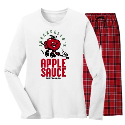 Zuccarello's Applesauce Assist Record Hockey Tribute Women's Long Sleeve Flannel Pajama Set 