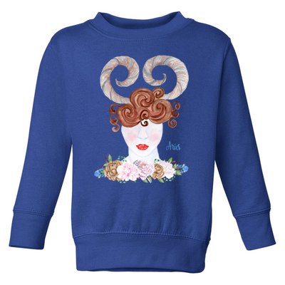 Zodiac Aries Astrology The Ram Fire Cute Gift Toddler Sweatshirt