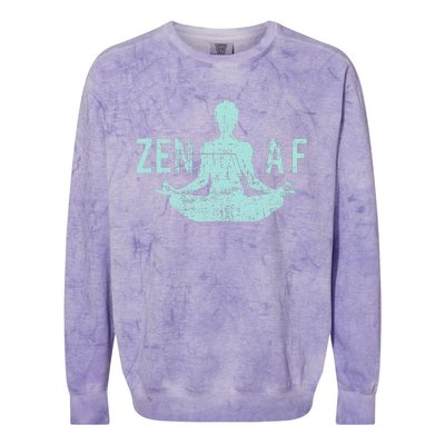 Zen Af Cute Yoga Clothes Funny Gifts For Women Colorblast Crewneck Sweatshirt