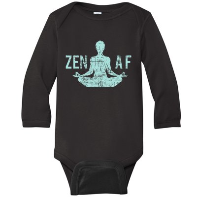 Zen Af Cute Yoga Clothes Funny Gifts For Women Baby Long Sleeve Bodysuit