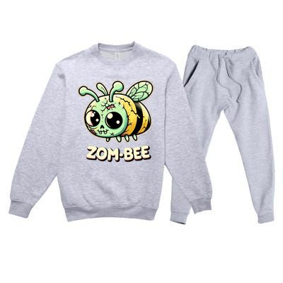 Zombee Adorably Creepy Zombie Bee Cartoon Halloween Premium Crewneck Sweatsuit Set