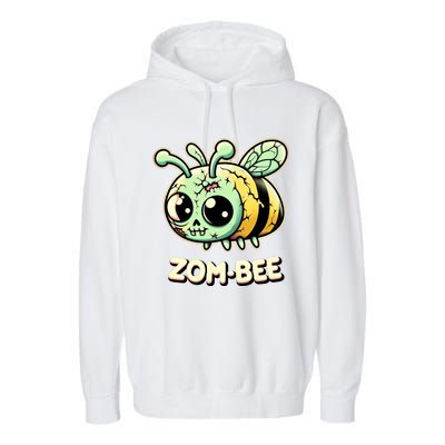 Zombee Adorably Creepy Zombie Bee Cartoon Halloween Garment-Dyed Fleece Hoodie