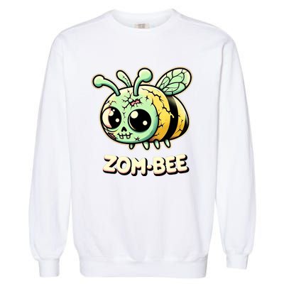 Zombee Adorably Creepy Zombie Bee Cartoon Halloween Garment-Dyed Sweatshirt