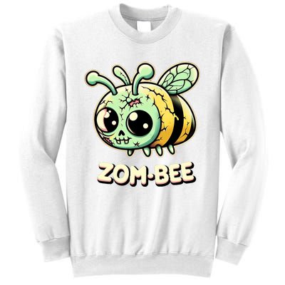 Zombee Adorably Creepy Zombie Bee Cartoon Halloween Sweatshirt