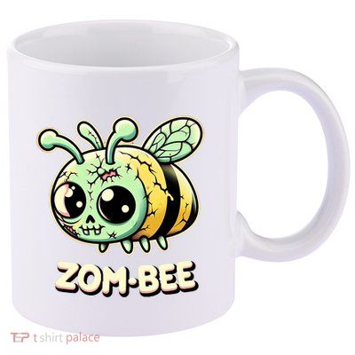 Zombee Adorably Creepy Zombie Bee Cartoon Halloween 11oz C Handle Ceramic Mug
