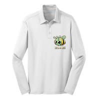 Zombee Adorably Creepy Zombie Bee Cartoon Halloween Silk Touch Performance Long Sleeve Polo