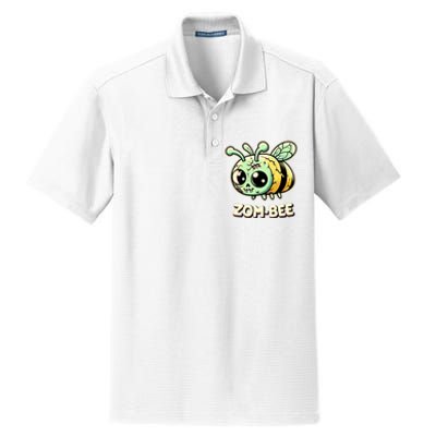 Zombee Adorably Creepy Zombie Bee Cartoon Halloween Dry Zone Grid Polo