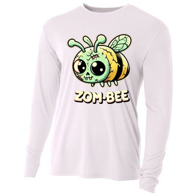 Zombee Adorably Creepy Zombie Bee Cartoon Halloween Cooling Performance Long Sleeve Crew