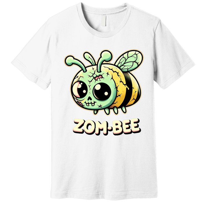 Zombee Adorably Creepy Zombie Bee Cartoon Halloween Premium T-Shirt