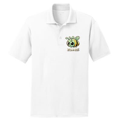 Zombee Adorably Creepy Zombie Bee Cartoon Halloween PosiCharge RacerMesh Polo