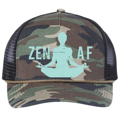 Zen AF Cute Yoga Clothes Funny Gifts For Women Retro Rope Trucker Hat Cap