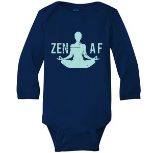 Zen AF Cute Yoga Clothes Funny Gifts For Women Baby Long Sleeve Bodysuit