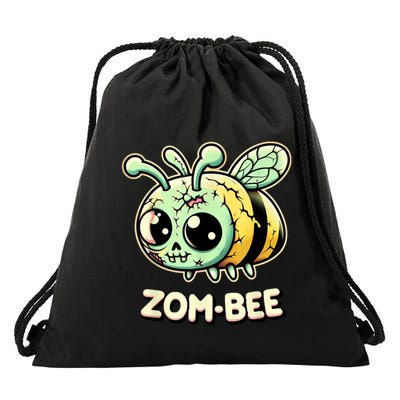 Zombee Adorably Creepy Zombie Bee Cartoon Halloween Drawstring Bag