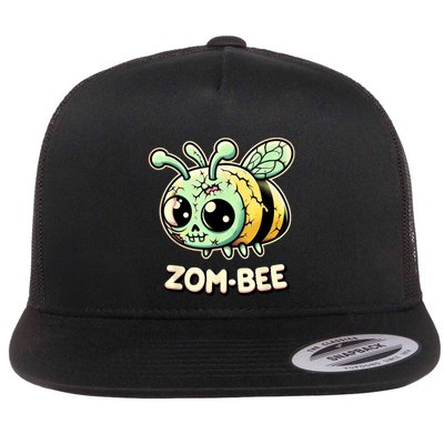 Zombee Adorably Creepy Zombie Bee Cartoon Halloween Flatbill Hat