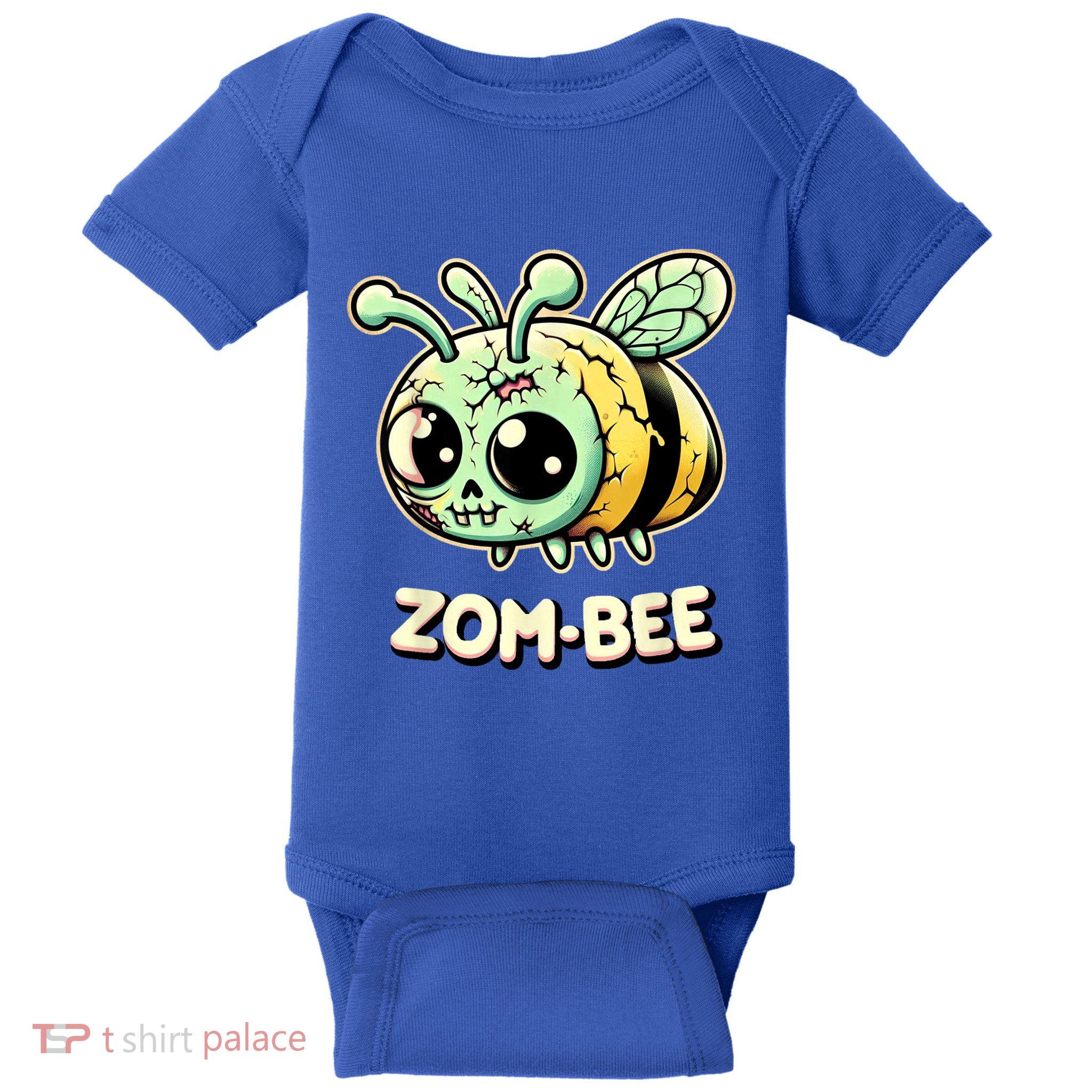 Zombee Adorably Creepy Zombie Bee Cartoon Halloween Baby Bodysuit