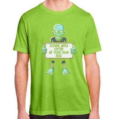 Zombie Area Enter At Your Own Risk Adult ChromaSoft Performance T-Shirt