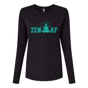 Zen AF Funny Buddhism Meditation Buddha Gift Yoga Womens Cotton Relaxed Long Sleeve T-Shirt