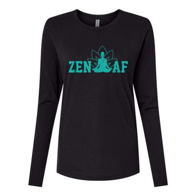 Zen AF Funny Buddhism Meditation Buddha Gift Yoga Womens Cotton Relaxed Long Sleeve T-Shirt