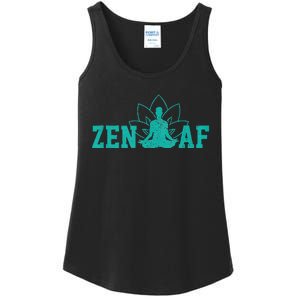 Zen AF Funny Buddhism Meditation Buddha Gift Yoga Ladies Essential Tank