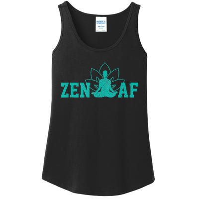 Zen AF Funny Buddhism Meditation Buddha Gift Yoga Ladies Essential Tank