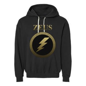 Zeus Ancient Greek God Thunderbolt Garment-Dyed Fleece Hoodie