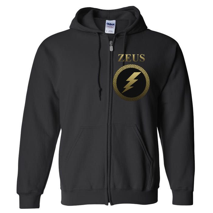 Zeus Ancient Greek God Thunderbolt Full Zip Hoodie