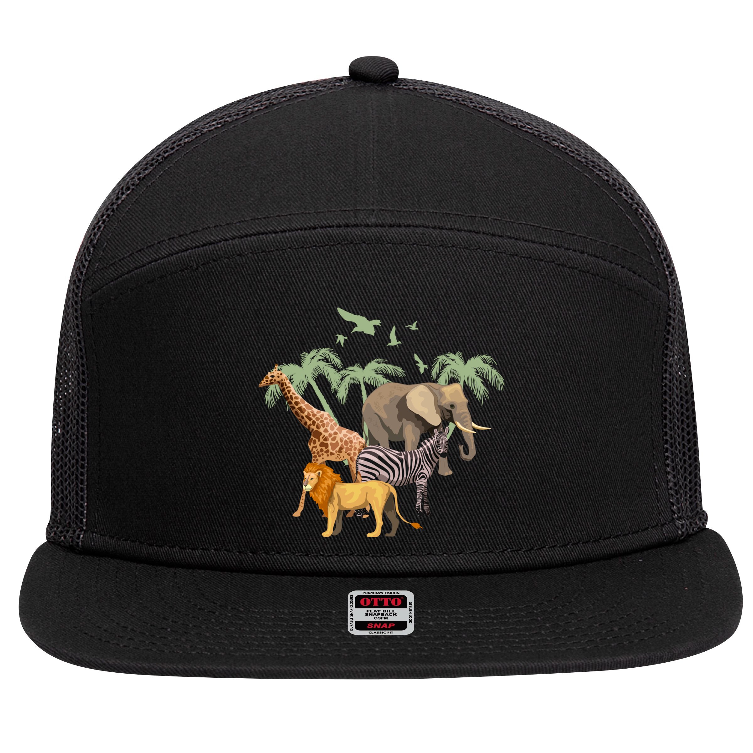 Zoo Animals Gift Zoo Gift Wildlife Gift Funny Gift 7 Panel Mesh Trucker Snapback Hat