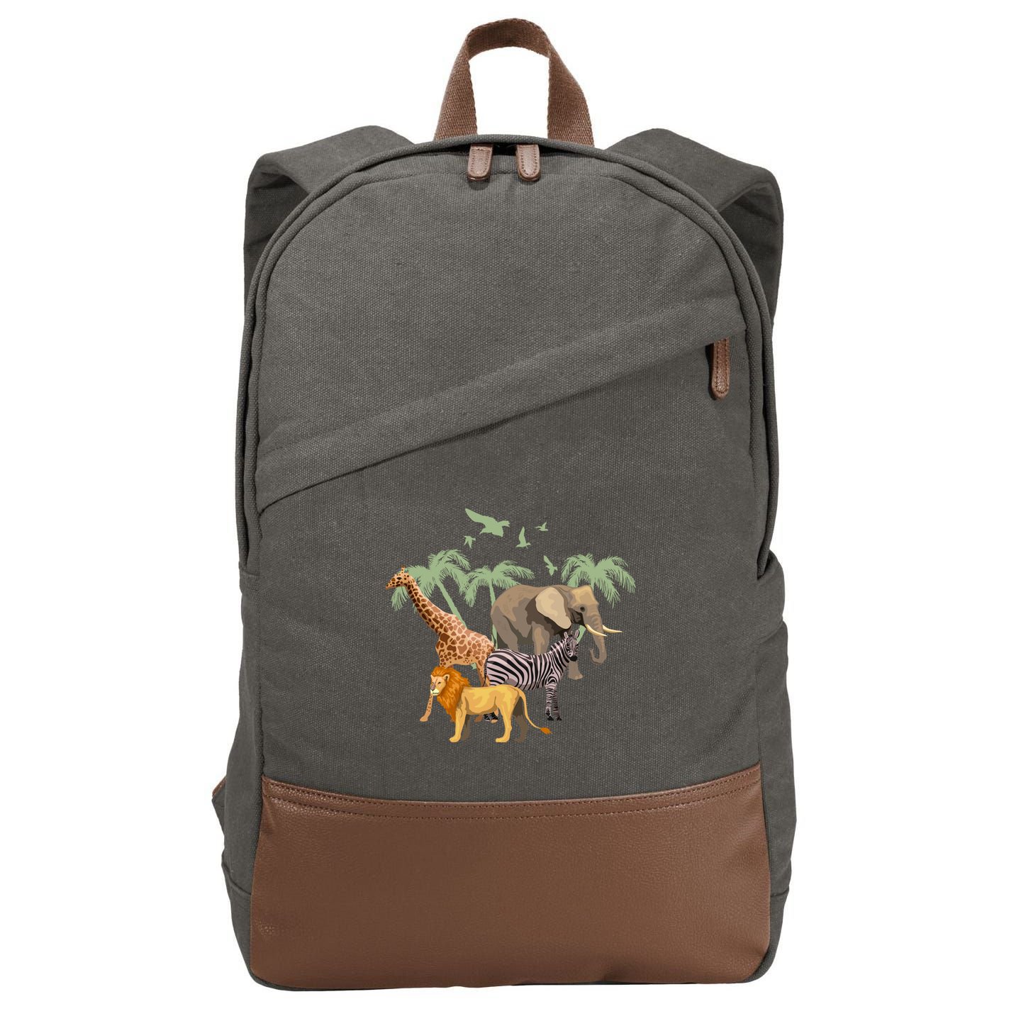 Zoo Animals Gift Zoo Gift Wildlife Gift Funny Gift Cotton Canvas Backpack