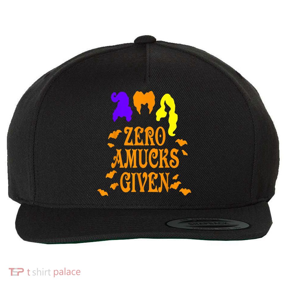 Zero Amucks Given Funny Amuck With Bat Halloween Witch Wool Snapback Cap