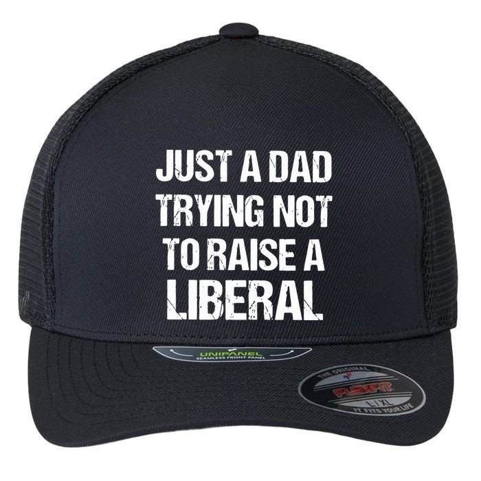 Zeek Arkham Just A Dad Trying Not To Raise A Liberal Flexfit Unipanel Trucker Cap