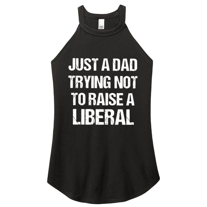 Zeek Arkham Just A Dad Trying Not To Raise A Liberal Women's Perfect Tri Rocker Tank
