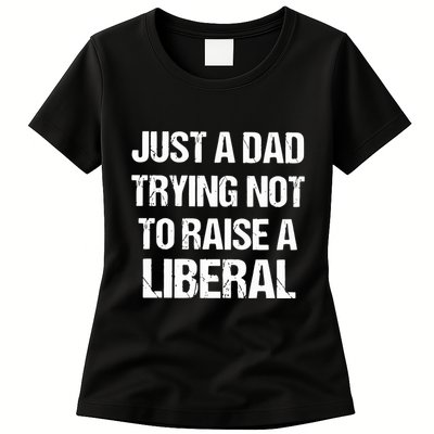 Zeek Arkham Just A Dad Trying Not To Raise A Liberal Womens T-Shirt