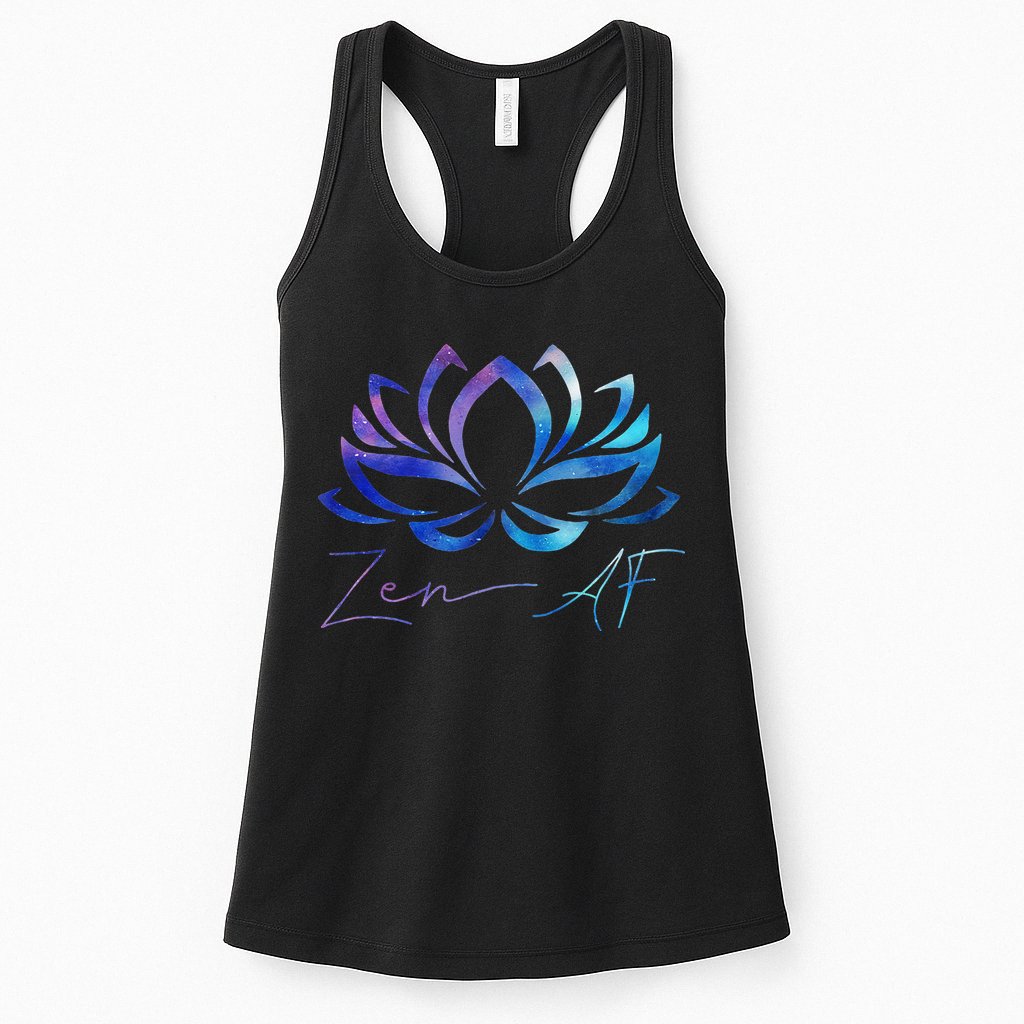 Zen AF Lotus Flower Funny Gift Yoga Clothes Spiritual Gifts Womens Tank Top