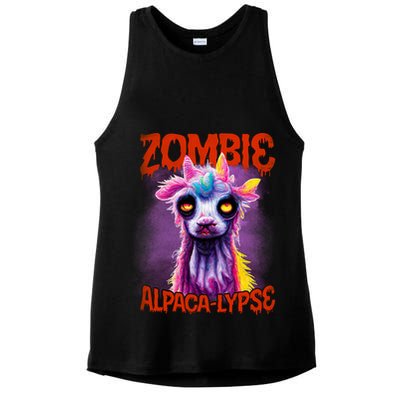 Zombie Alpaca Lypse Halloween Llama Spooky Costumes Graphic Plus Size Ladies PosiCharge Tri-Blend Wicking Tank