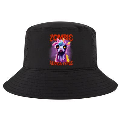 Zombie Alpaca Lypse Halloween Llama Spooky Costumes Graphic Plus Size Cool Comfort Performance Bucket Hat