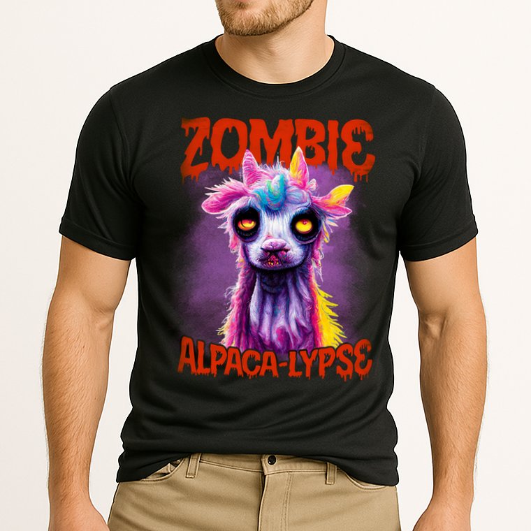 Zombie Alpaca Lypse Halloween Llama Spooky Costumes Graphic Plus Size Performance Shirt