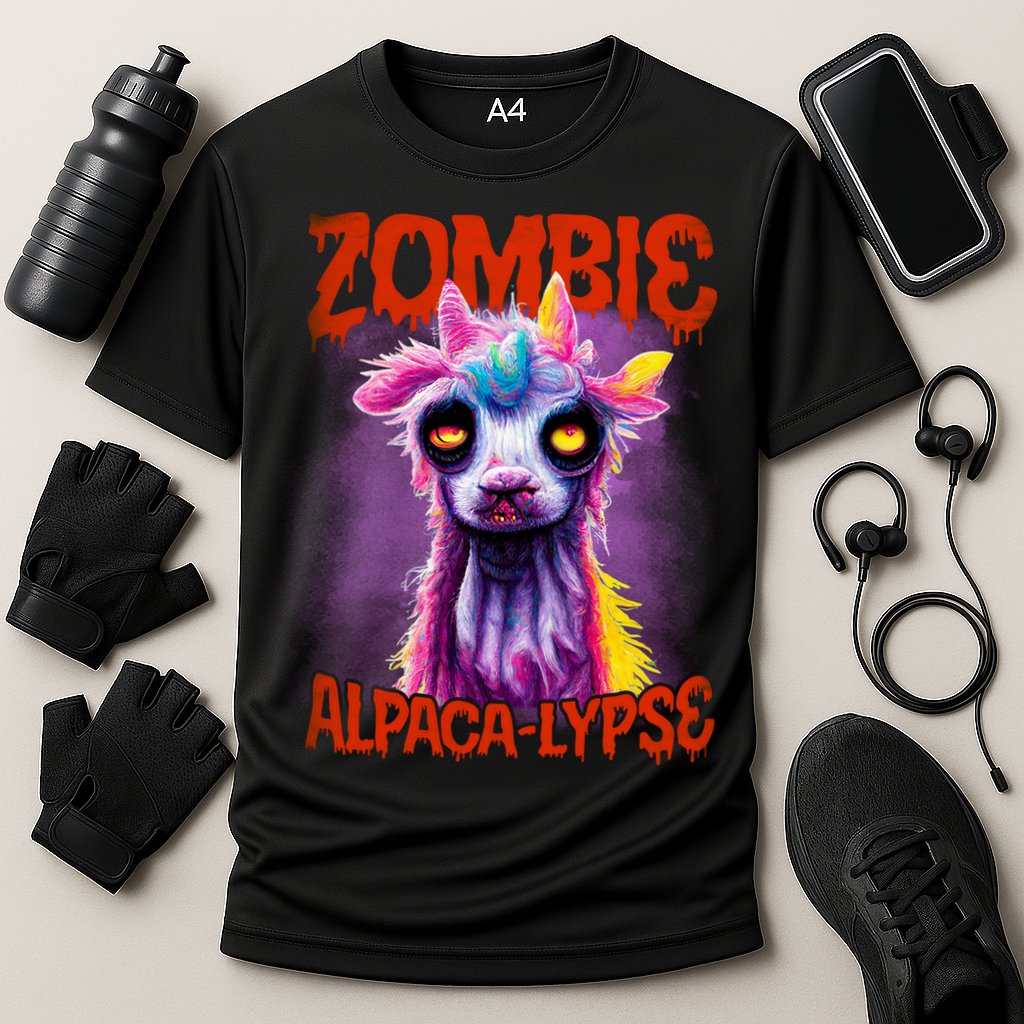 Zombie Alpaca Lypse Halloween Llama Spooky Costumes Graphic Plus Size Performance Shirt