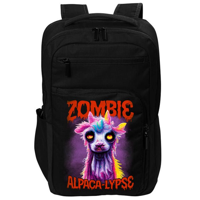 Zombie Alpaca Lypse Halloween Llama Spooky Costumes Graphic Plus Size Impact Tech Backpack