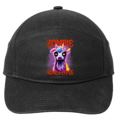 Zombie Alpaca Lypse Halloween Llama Spooky Costumes Graphic Plus Size 7-Panel Snapback Hat