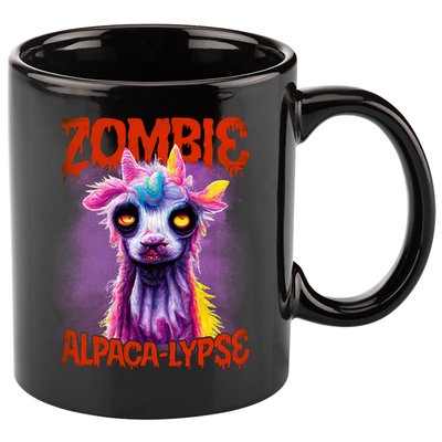 Zombie Alpaca Lypse Halloween Llama Spooky Costumes Graphic Plus Size 11oz C Handle Ceramic Mug