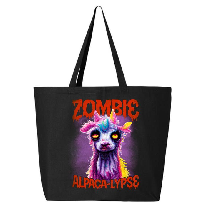 Zombie Alpaca Lypse Halloween Llama Spooky Costumes Graphic Plus Size 25L Jumbo Tote